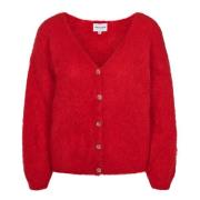 American Dreams Batikinspirerad Cornelia Cardigan i Lipstick Red Red, ...