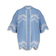 Zimmermann Seren Blå Broderad Blus Blue, Dam