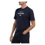 Replay Herr Logo T-shirt Blue, Herr