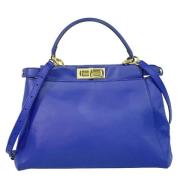 Fendi Vintage Pre-owned Laeder handvskor Blue, Dam