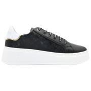 Patrizia Pepe Svarta lädersneakers Black, Dam