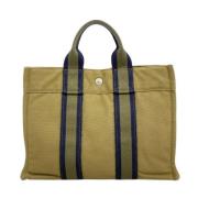 Hermès Vintage Pre-owned Canvas handvskor Green, Dam