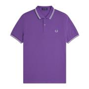 Fred Perry Polo med dubbelrandig M3600 Purple, Herr