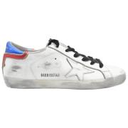 Golden Goose Superstar Vit Blå Röd Sneakers White, Dam