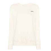 Autry Logo Patch Jersey Sweatshirt Lättvikts Crew White, Dam