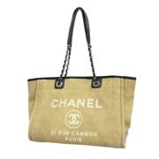 Chanel Vintage Pre-owned Canvas totevskor Beige, Dam