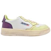 Autry Vintage Låg Topp Sneakers Vit/Lax/Lila Multicolor, Dam