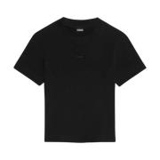 Jacquemus Svart Gros Grain Dam T-shirt Black, Dam