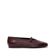 Proenza Schouler Mary Jane Printed Ostrich Ballerina Flats Brown, Dam