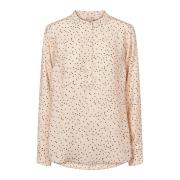 RUE de Femme Polka Dot Skjorta med långa ärmar Beige, Dam