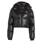 Tommy Hilfiger Cropped Puffer Jacka Black, Dam