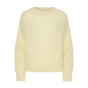 American Dreams Mjuk Alpacka Pullover för Sommarfester Yellow, Dam