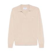 MC2 Saint Barth Beige Stickad Polo med Logobroderi Beige, Dam