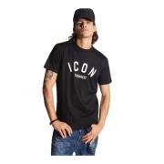 Dsquared2 Svart Bomull T-shirt - Kort Ärm Black, Herr