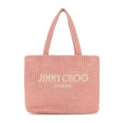 Jimmy Choo Rosa Raffia Tote Bag Pink, Dam