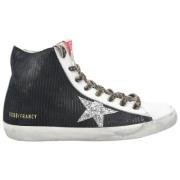 Golden Goose Corduroy Svart/Vit/Silver Sneakers Black, Dam