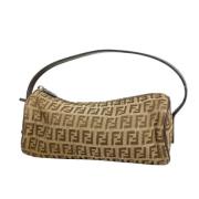 Fendi Vintage Pre-owned Canvas handvskor Brown, Dam