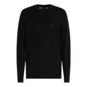 Tommy Hilfiger Rund Hals Ulltröja Black, Herr