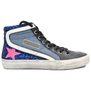 Golden Goose Horsy Glitter Slide Sneakers Pink Star Multicolor, Dam