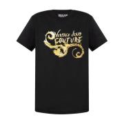 Versace Jeans Couture Svart Grafiskt Tryck Crew Neck T-shirt Black, He...