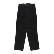 Carhartt Wip Svarta Sammet Arbetsbyxor med Verktygsfickor Black, Herr