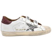 Golden Goose Vit Zebra Stjärna Bordeaux Sneakers White, Dam