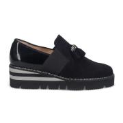 Sangiorgio Svart Tassel Slip-On Sko Black, Dam