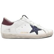 Golden Goose Blå Glitterstjärna Sneakers White, Dam