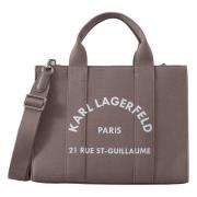 Karl Lagerfeld RUE St-Guillaume Square Medium Tote BAG Gray, Dam