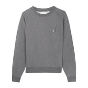 Maison Kitsuné Fox Head Patch Bomullsweatshirt Gray, Herr