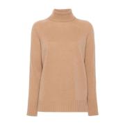 Twinset Sandy Brown Stickad Topp Brown, Dam