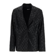 Rotate Birger Christensen Diamant Paljett Oversize Blazer Black, Dam