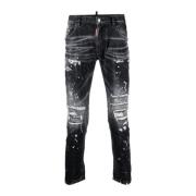 Dsquared2 Logotyp Bak Jeans Black, Herr