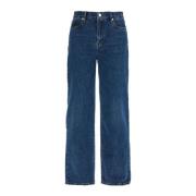 Frame Högmidjade Cropped Ankel Jeans Blue, Dam