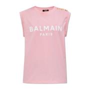 Balmain Topp med dekorativa knappar Pink, Dam