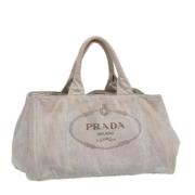 Prada Vintage Pre-owned Canvas prada-vskor White, Dam