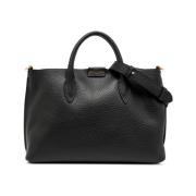 Gianni Chiarini Maxi Grain Läder Väska med Dragkedja Black, Dam