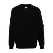 C.p. Company Svart Diagonal Raised Fleece Sweatshirt Black, Herr