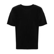 Issey Miyake Svarta Veckade T-shirts och Polos Black, Herr