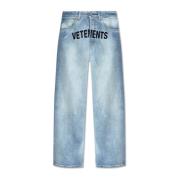 Vetements Jeans med logotyp Blue, Dam