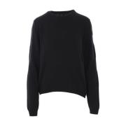 Moncler Grafisk Ull Cashmere Tröja Svart Black, Dam