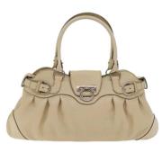 Salvatore Ferragamo Pre-owned Pre-owned Laeder handvskor Beige, Dam