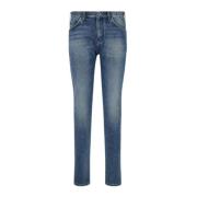 Emporio Armani Slim Fit Denim Jeans med Fem Fickor Blue, Herr