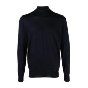 Drumohr Navy Blue Merino Wool Sweater Blue, Herr