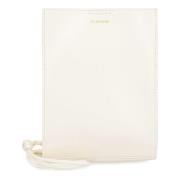 Jil Sander Läder Crossbody Väska med Dekorativa Knutar White, Dam