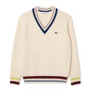 Lacoste Tenniströja i ull Vit White, Herr