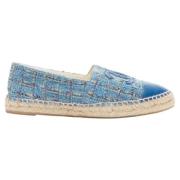 Chanel Vintage Pre-owned Laeder espadriller Blue, Dam