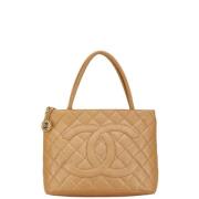 Chanel Vintage Pre-owned Laeder chanel-vskor Beige, Dam