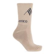 The Attico Strumpor med logotyp Brown, Dam