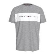 Tommy Hilfiger Kortärmad Bomullst-shirt - Tryckt Logo Gray, Herr